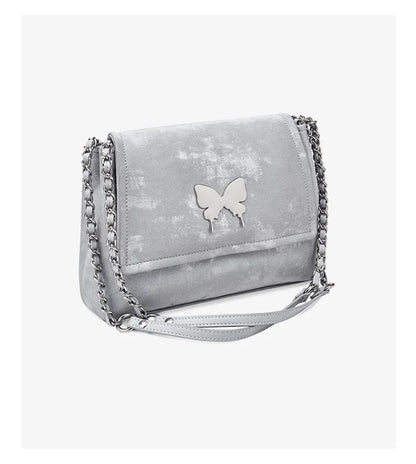Elegante Damen Schultertasche aus PU-Leder mit Schmetterlings-Dekor
