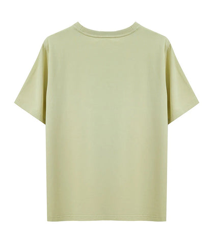 Damen T-Shirt im College-Stil aus leicht elastischem Lyocell mit minimalistischen Druck