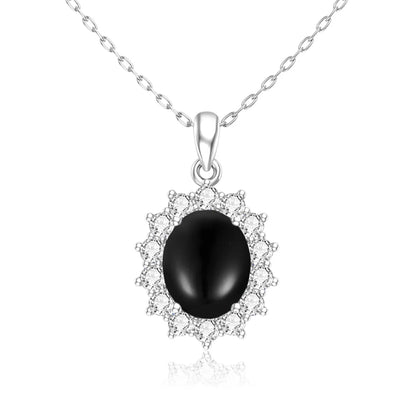 Damen-Halskette aus Sterlingsilber 925 mit ovalem Aquamarin-Anhänger, 5 Karat, Luxuriöses Valentinstagsgeschenk