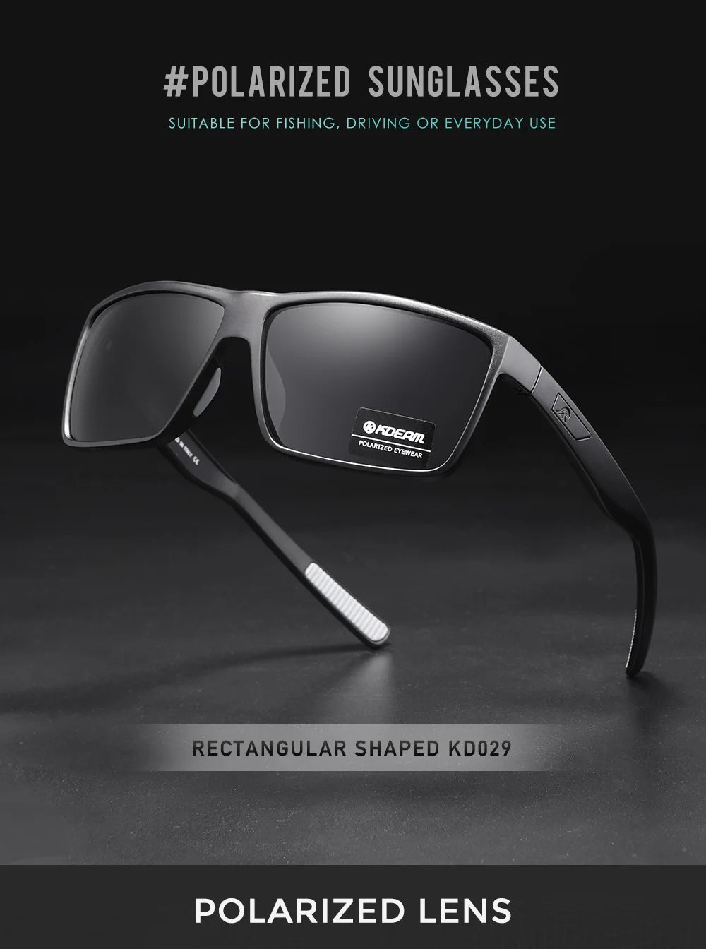 Sonnenbrille Rechteck polarisiert UV400 Beschichtung Herren