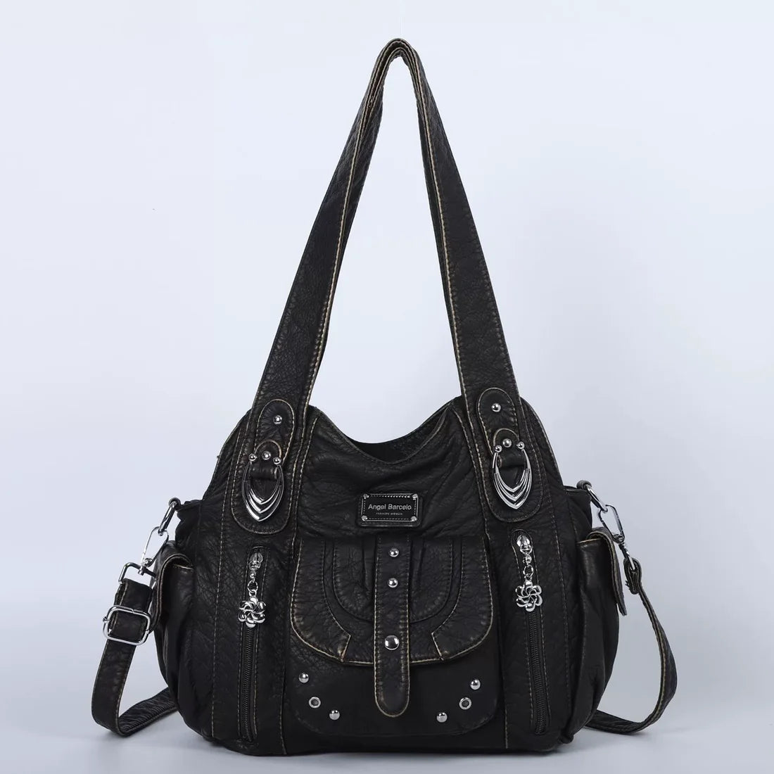 Damen-Schultertasche aus PU Mehrfachfächern Großem Fassungsvermögen Alltag und Reisen