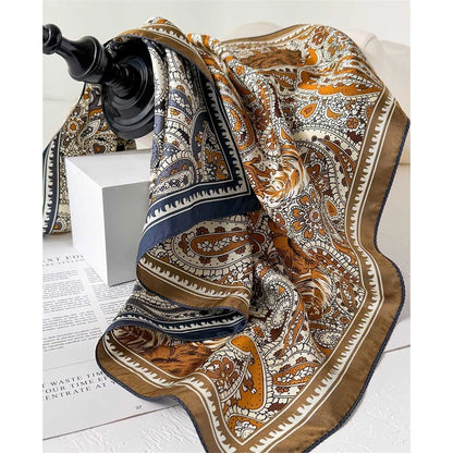 Damen Twill Seidenschal 65cm quadratisch Krawatte Halstuch doppelseitig Hijab Bandana B