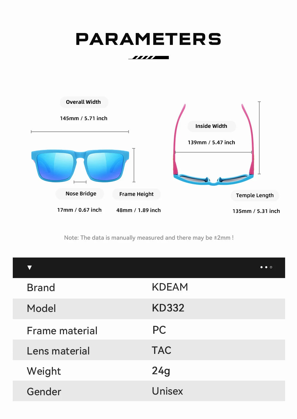 Sonnenbrille polarisiert TR90 Reißverschlussetui Unisex frische Farben