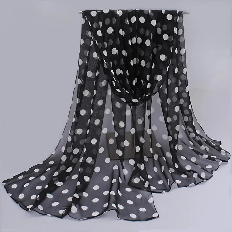 Damen Chiffon Hijab Schal gepunktet Strand Sommer Pareo Bandana muslimisch