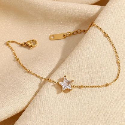 Damen-Armband mit Zirkon-Sternen aus Edelstahl