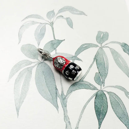 Damen-Charm-Anhänger Matroschka ethnisch Glück aus Sterlingsilber