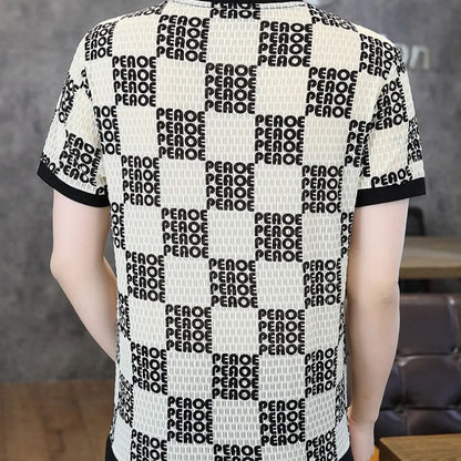 Herren T-Shirt mit Luxus Mesh und lässigem Rundhalsausschnitt für Freizeit