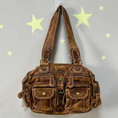 Damen-Umhängetasche Vintage-Stil mit Mehrfachfächern für Alltag und Freizeit Schultertasche