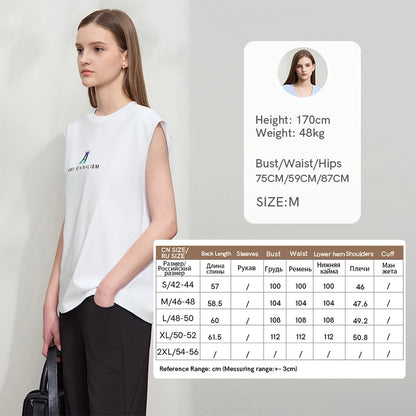 Damen T-Shirt mit Rundhalsausschnitt und besticktem lockeren Design für den Sommer