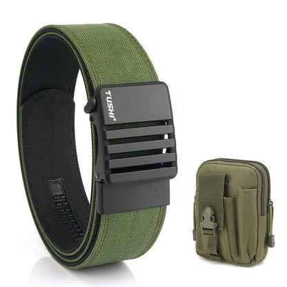 Herren-Taktischer Gürtel aus Nylon mit matte Metall-Schnalle und 43 mm Breite für Alltag und Freizeit