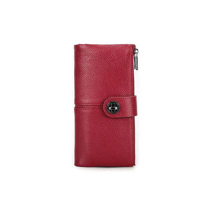 Damen Echtleder Lange Geldbörse Vintage RFID Clutch Portemonnaie Kartenhalter Reise
