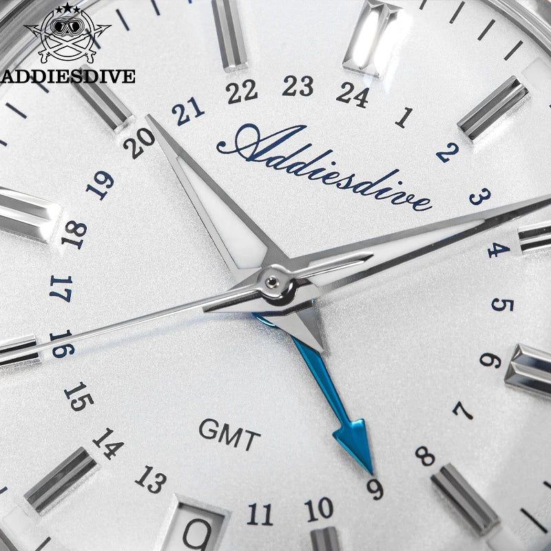 Herren-GMT-Quarzuhr mit Ronda-Werk und Bubble-Glas