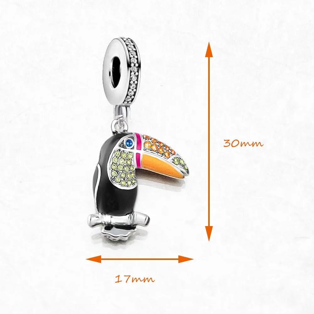 Damen-Charm-Anhänger Touca bunt süß II aus Sterlingsilber