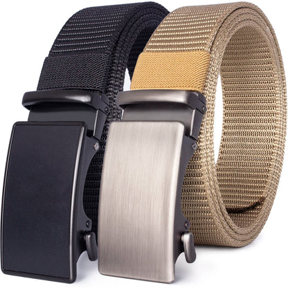 Herren Nylon Canvas-Gürtel Schnellverschluss Casual Army 3,6 cm