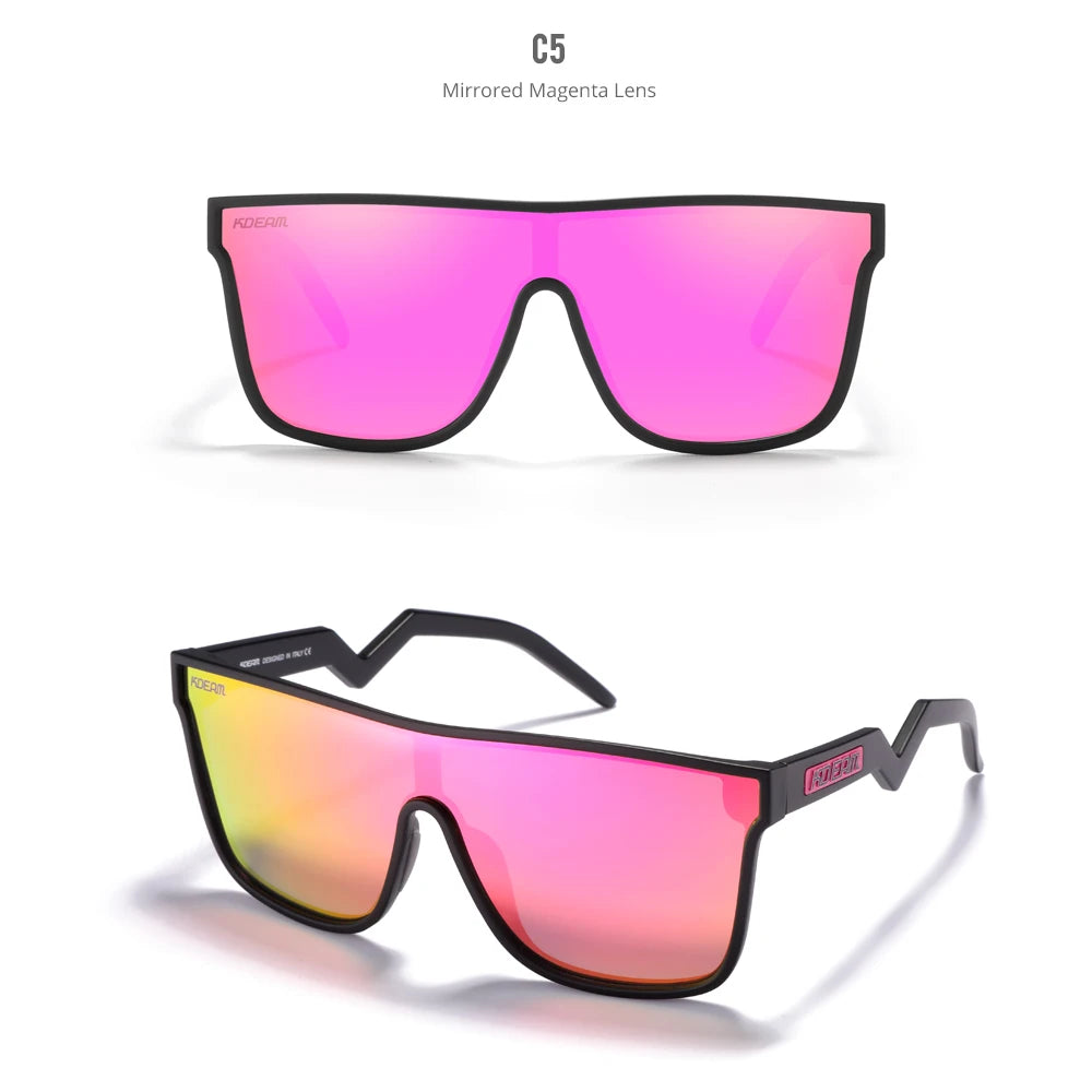 Sonnenbrille Einteiler übergroß polarisiert gebogene Gläser Herren