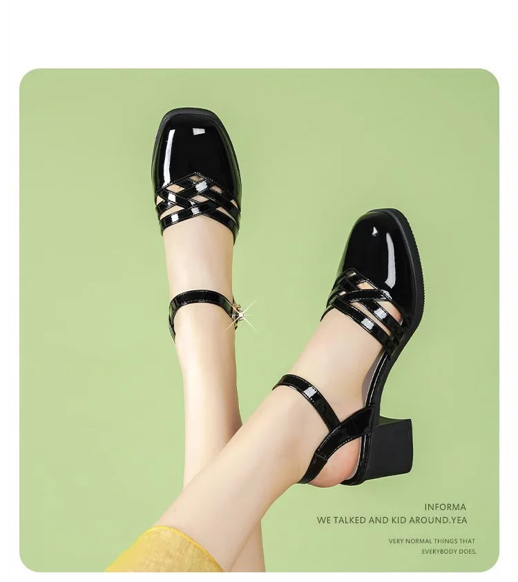 AIYUQI Gladiator-Sandalen, Sommer 2022, neue Damen-Sandalen aus echtem Leder, geschlossene Zehen, große modische Sandalen für Damen