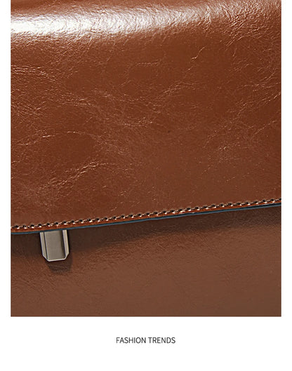 Damen Handtasche aus Spaltleder im Retro-Luxus-Design als Umhängetasche
