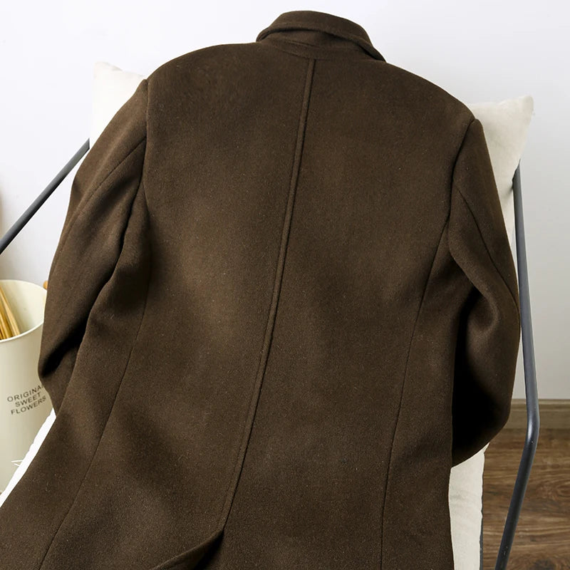 Herren Ulster Mantel im klassischen Business-Stil mit zweireihigem Revers