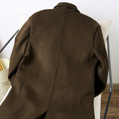 Herren Ulster Mantel im klassischen Business-Stil mit zweireihigem Revers