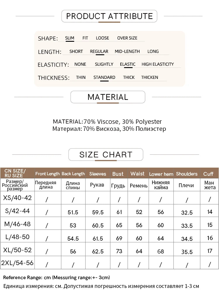 Produktdaten: Material- und Größen-Tabelle mit Maßeinheiten