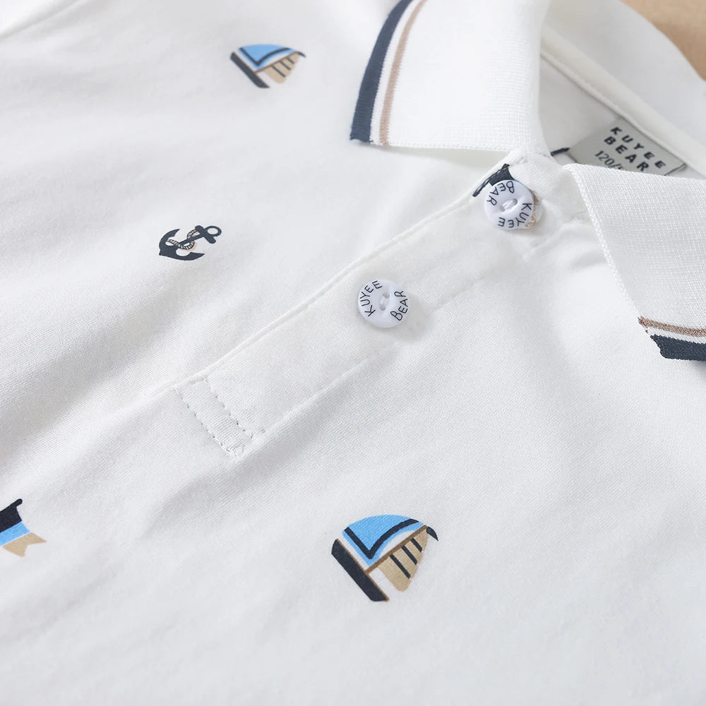 Jungen-Shirts, 2024, neues Sommer-Top, Poloshirt, hochwertige Kinderkleidung, kurzärmeliges Baumwoll-T-Shirt für Kinder