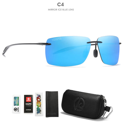 Sonnenbrille randlos rechteckig polarisiert TR90 UV400 ultraleicht Sport