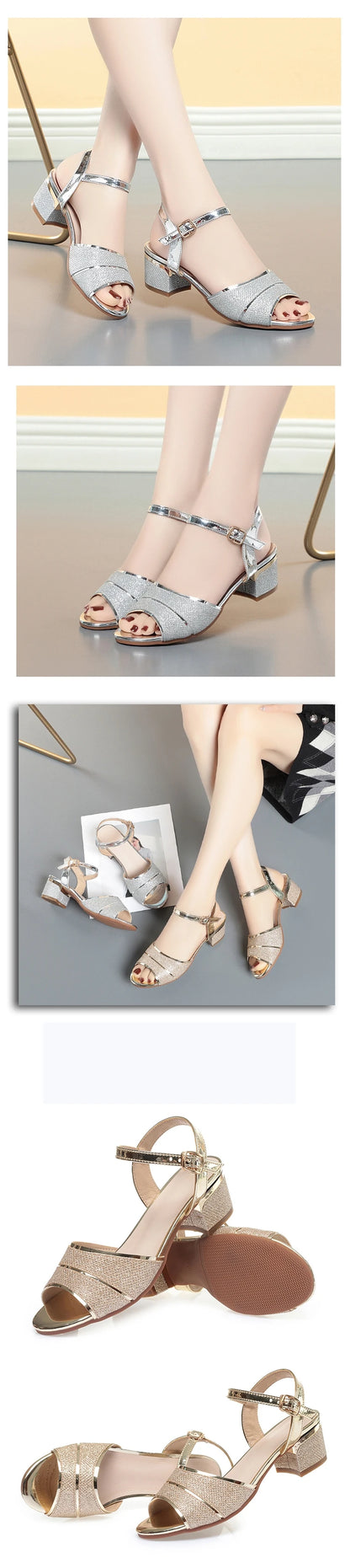 AIYUQI Sandalen Frau Sommer 2025, Neue Große Größe 41 42 43 Offene spitze Römischen Sandalen Frauen Mittlere Ferse Mode sandalen Frau