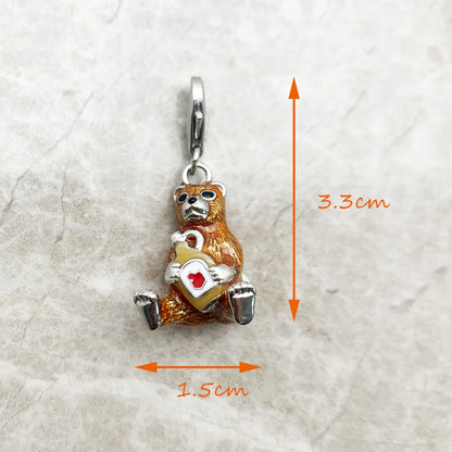 Bär-Charm-Anhänger aus 925 Sterlingsilber, Maß 1,5 cm x 3,3 cm
