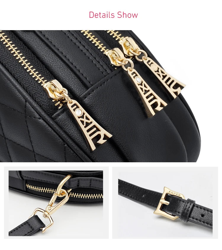 Damen Umhängetasche aus Leder kleine Mini Crossbody-Tasche