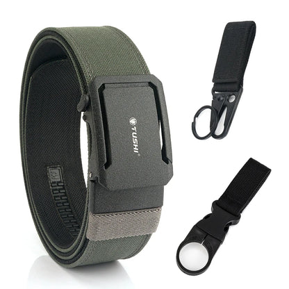 Herren-Taktischer Gürtel aus Nylon mit Automatischer Schnalle, 4,3 cm Breit, 120 cm Länge