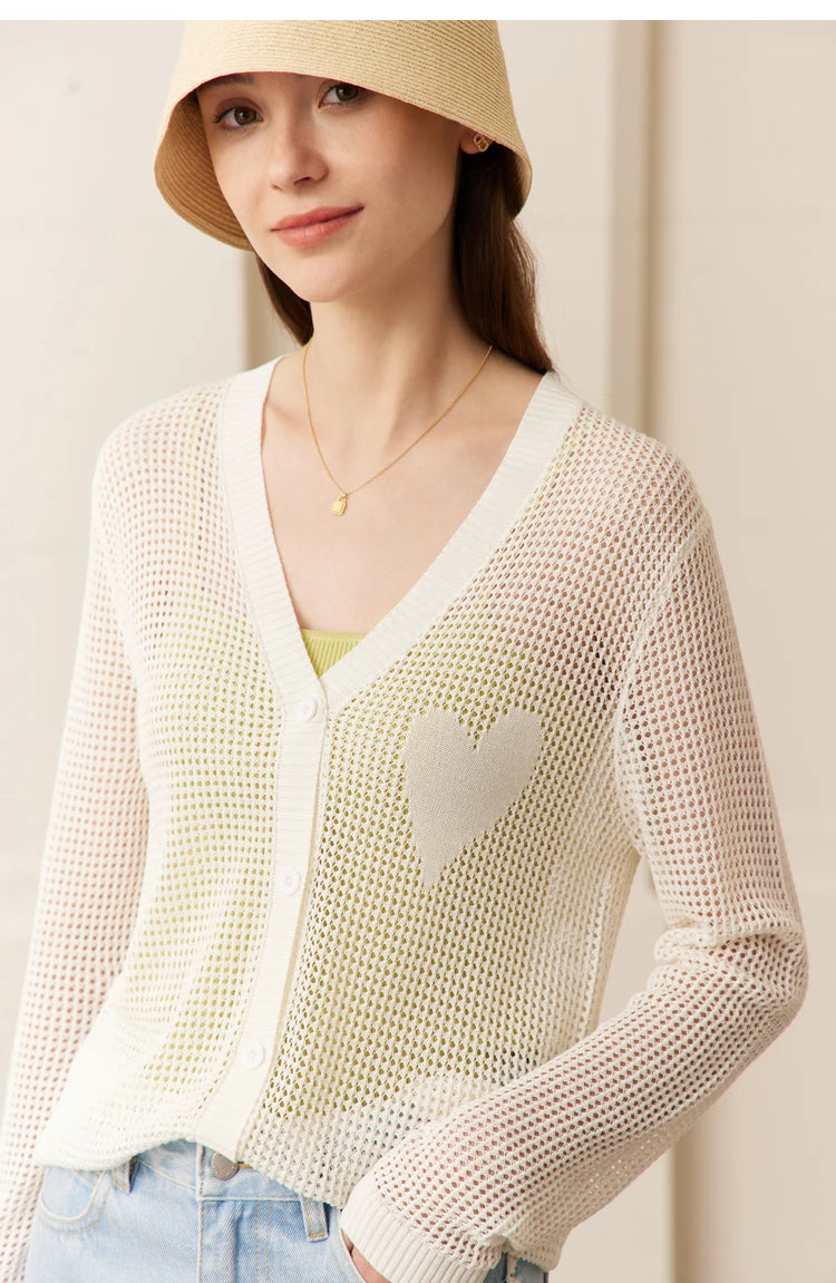Damen-Strickjacke V-Ausschnitt Viskose locker elegant Frühling