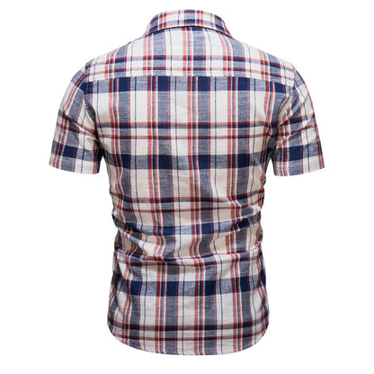 Herren Kurzarm Hemd aus Baumwolle im karierter Design für den Sommer