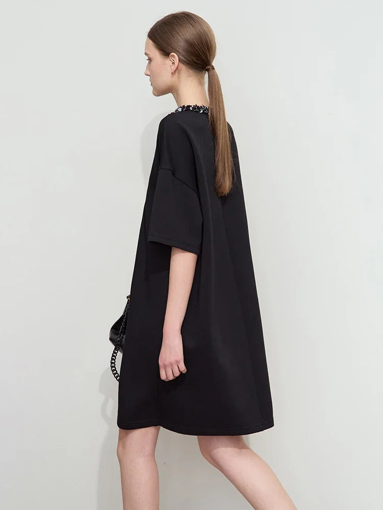 Minimalistisches Strickkleid Für Damen Mit Stretch Und Business Look