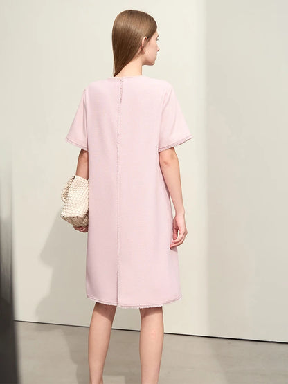 Luxuriöses Damen Midi Kleid Mit Quasten Und Gerader Schnitt