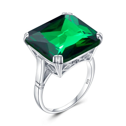 Damen-Ring aus Silber 925 mit Großem Quadratischem Citrin-Stein im Signet-Stil für Hochzeit und Festliche Anlässe