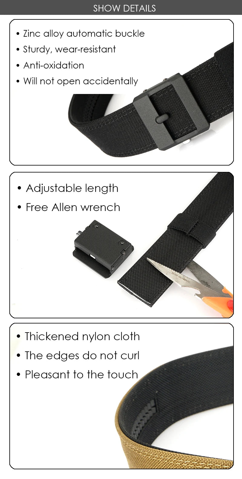 VATLY Casual Tactical Gürtel Herren Nylon Rigid Military Shooting Sports