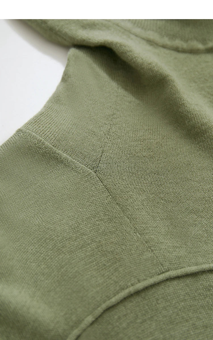 Damen-Kapuzenpullover Wolle Slim Stehkragen-Splicing Büro Herbst-Winter