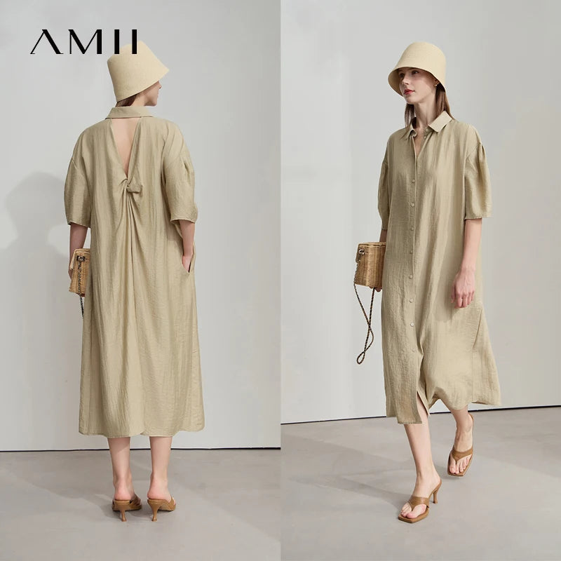 Stylisches Sommer Kleid Lockere Passform Für Büro Frauen