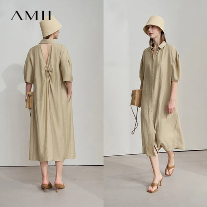 Stylisches Sommer Kleid Lockere Passform Für Büro Frauen