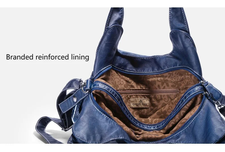 Damen-Schultertasche Vintage Stil mit Top-Griff große Handtasche für Alltag und Freizeit