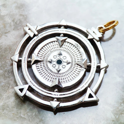 Damen-Charm-Anhänger Amulett magisch Natur Elemente aus Sterlingsilber