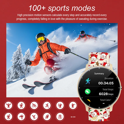 LIGE 2024 Neue Smart Uhr Für Männer Frauen 1,28 "Full Touch Screen Smartwatch Gesundheit Monitor BT Anrufe Smart Uhr weihnachten Strap