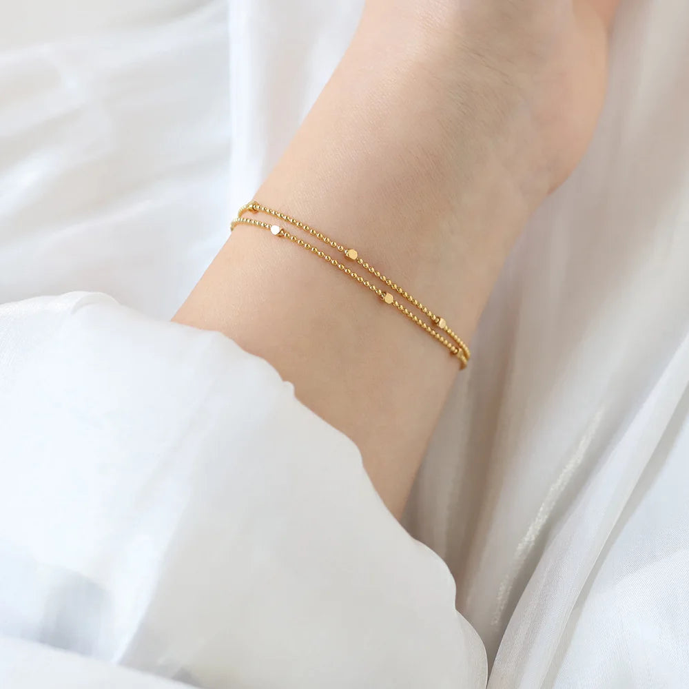 Damen-Kettenarmband doppellagig aus Titanstahl