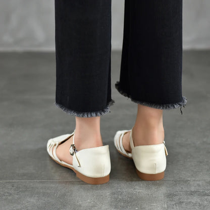 AIYUQI Damen-Sandalen, Sommer 2022, neue handgewebte römische Sandalen, weiblich, große Größe, rutschfeste Schweinekäfig-Schuhe für Damen