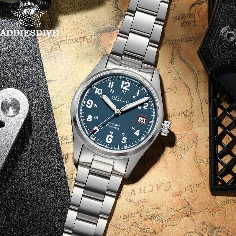Herren-Vintage-Taucheruhr mit Saphirglas und NH35A-Automatikwerk
