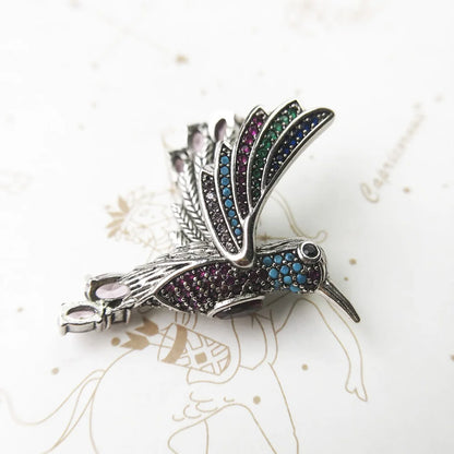 Damen-Anhänger bunter Kolibri Bohemia aus Sterlingsilber