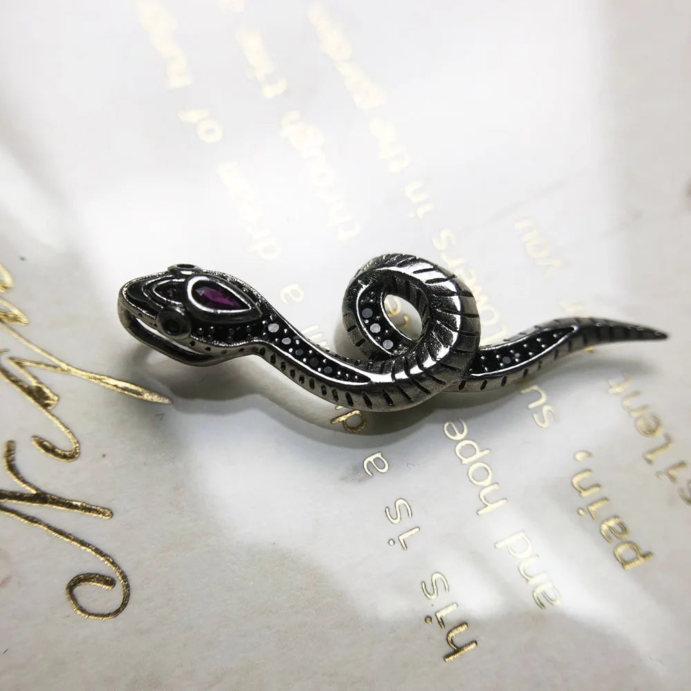 Damen-Charm-Anhänger Schlange Vintage Glück aus Sterlingsilber