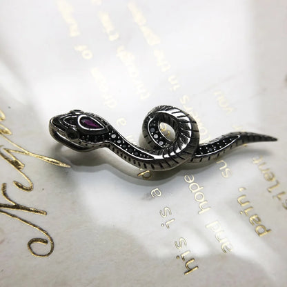 Damen-Charm-Anhänger Schlange Vintage Glück aus Sterlingsilber