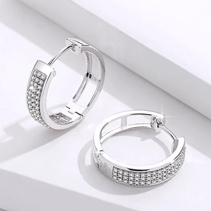 Damen-Creolen aus 925 Sterlingsilber mit Moissanit-Diamanten in D-Farbton VVS1 für Hochzeiten