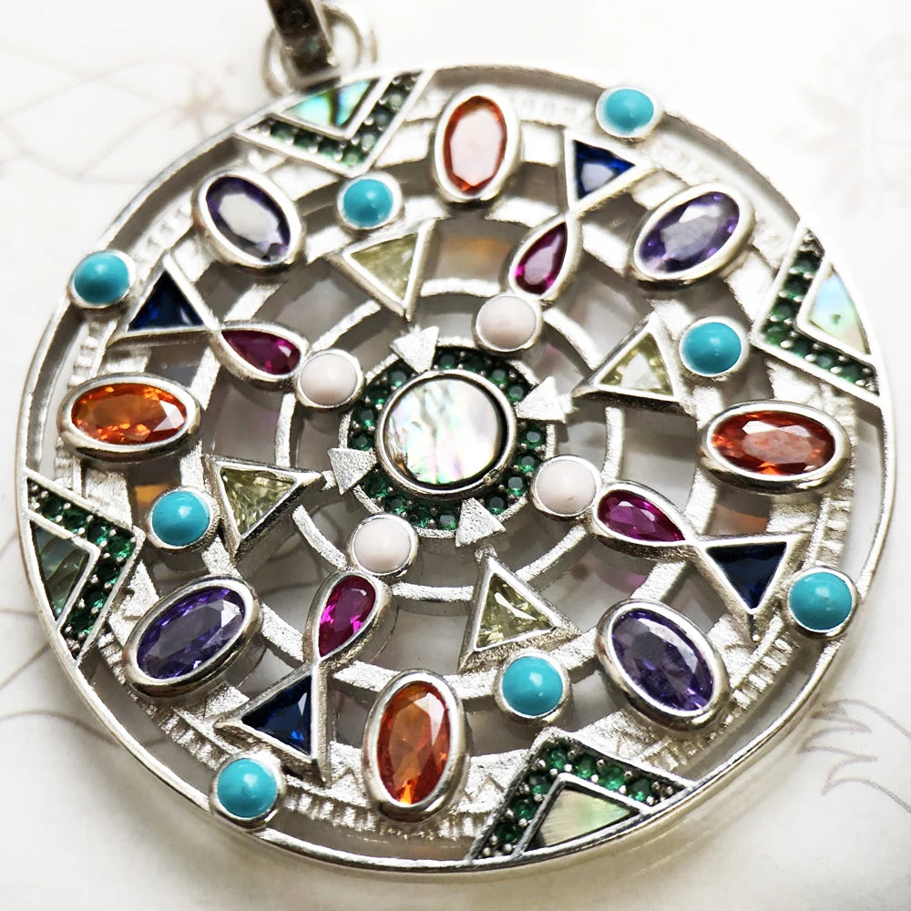 Damen-Charm-Anhänger Amulett magisch Natur Glück aus Sterlingsilber